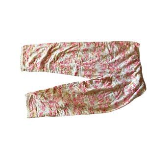 Floral Pink Pajama Pant / Sweat Pant Size Small by Gillian O’ Malley